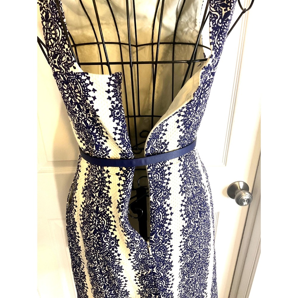 The Limited Women's Navy White Embroidered Sleeveless Belted Dress Size XS/S - Picture 11 of 12